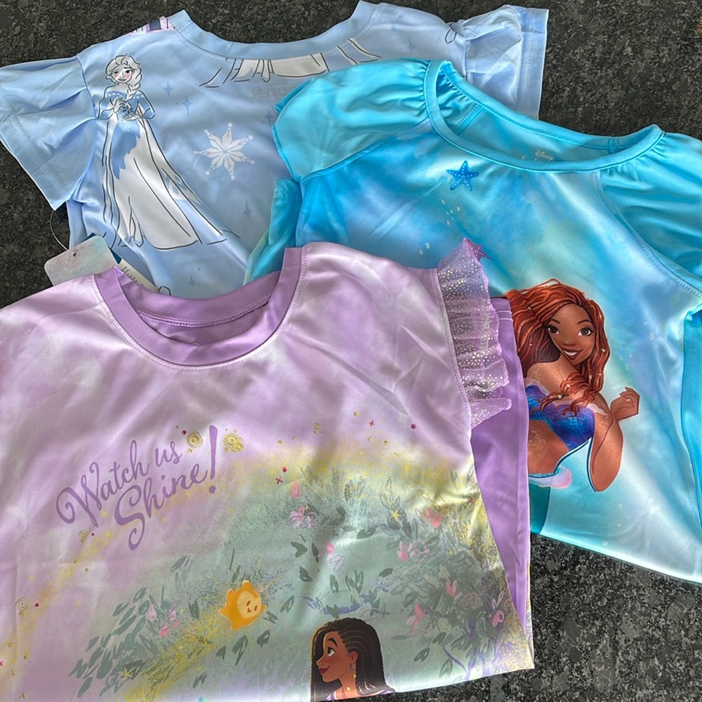Disney Princess size 6 dress pajamas set of 3 new